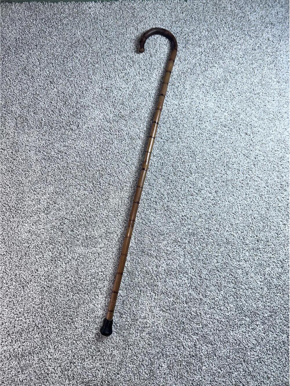 Classic Wooden Walking Cane with Curved Handle